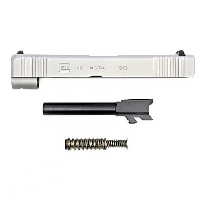 Factory Glock 48 Complete Slide G48 OEM 9mm in Silver nPVD