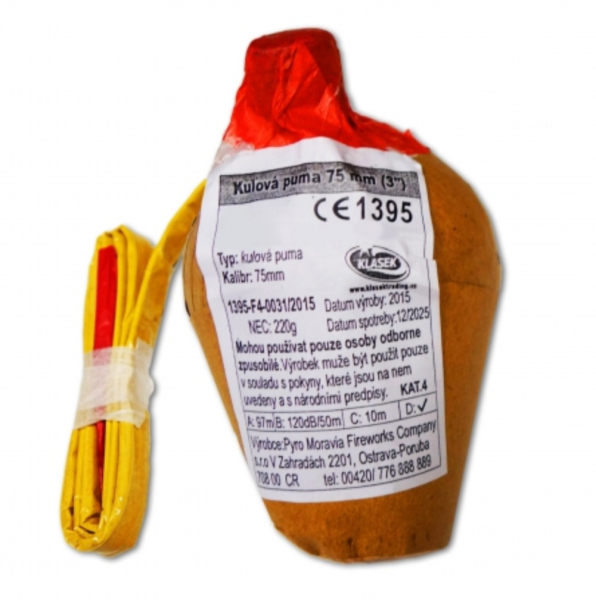 Shell 75mm silver tail to titanium salute